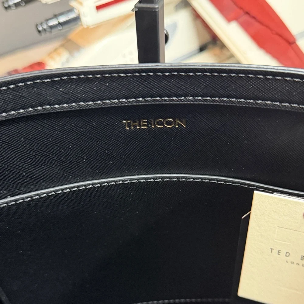 NWT Ted Baker The Icon Black Tote with Matching ID Pouch